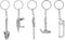 Garneck 5PCS Mini Tool Keychain, Wrench Pendant Keychain, Tool Modeling Keychains, Metal