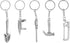 Garneck 5PCS Mini Tool Keychain, Wrench Pendant Keychain, Tool Modeling Keychains, Metal