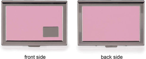 EASTNIGHTS Metal Wallet RFID Credit Card Holder - Stainless Steel and PU Leather Case (Pink)