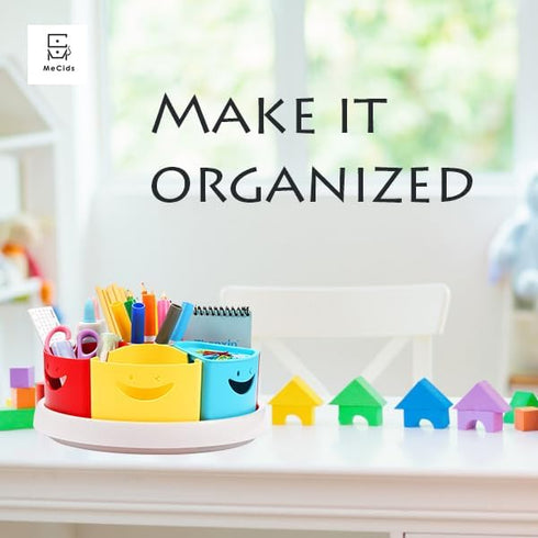 MeCids Art Supply Storage Organizer, 360° Spinning Pen Holder and Caddy for Office, Classroom