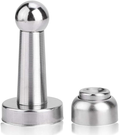 Heavy Duty Magnetic Door Stop, Wall/Floor Mounted Door Holder, Magnetic Door Catch Stopper, Silver, 1-Piece