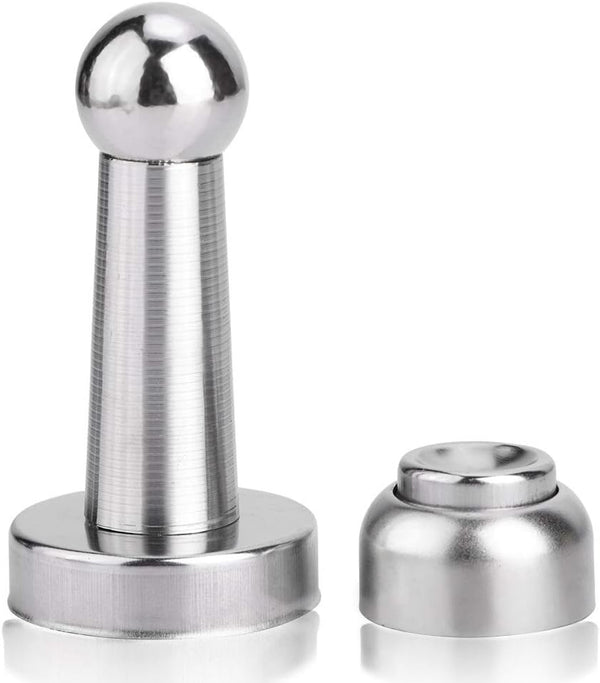 Heavy Duty Magnetic Door Stop, Wall/Floor Mounted Door Holder, Magnetic Door Catch Stopper, Silver, 1-Piece