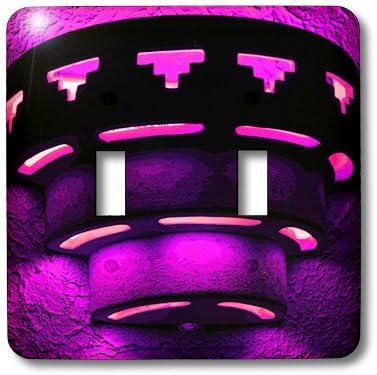 3dRose lsp_64905_2 A Wall Sconce Light in Purple All Lit Up Double