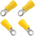 Glarks 100pcs 12-10 Gauge M4 Ring Electrical Insulated Quick Splice Crimp Terminals Connectors