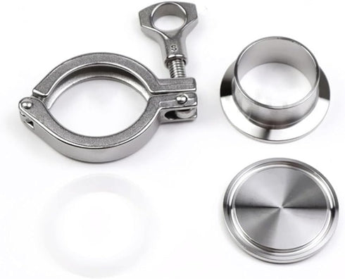 LOKLNEYK 1pcs 304 Set 1.5"-8" Applications(45mmx64) SS Sanitary Tri Clamp Ferrule/End Cap/Clamp/Gasket
