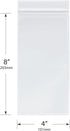 Plymor Zipper Reclosable Plastic Bags, 4" x 8", Pack of 100, 2 Mil