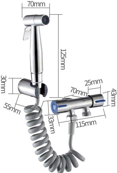 YHWKZCTTT Set SUS304 Handheld Toilet Spray Stainless Steel Douche Compatible with Cloth Diaper Baby - Companion Wall