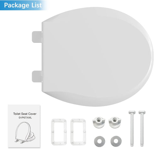 GAOMON 19'' Round Toilet Seat Soft Close with Toddler Seat Built In, Potty Training Toilet Seat Round Fits Both Adult