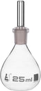 EISCO 25ml Specific Gravity Bottle - Flat Bottom with Perforated Stopper, Borosilicate Glass Labs
