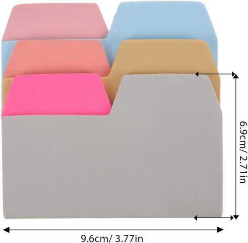 NUOBESTY 1 Pack of 90Pcs 6-Color Divider Sticky Notes Index Note Papers Writable and Repositionable Take Notes and Mark Pages for Home Office School