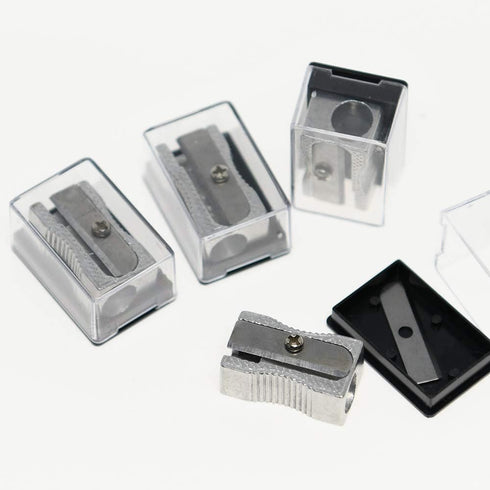 WEKOL Metal Dual Pencil Sharpener, Aluminum Manual Sharpeners with Acrylic Cover, 4Pcs Blades