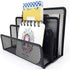 Desk Mail Organizer - Small File Letter Holder, Metal Mesh Desktop Storage for Home or Office (2 Pack Black)