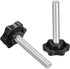 uxcell 2pcs M8 Screw Knob, 38mm Dia Black Hex Knob with 50mm Thread Length