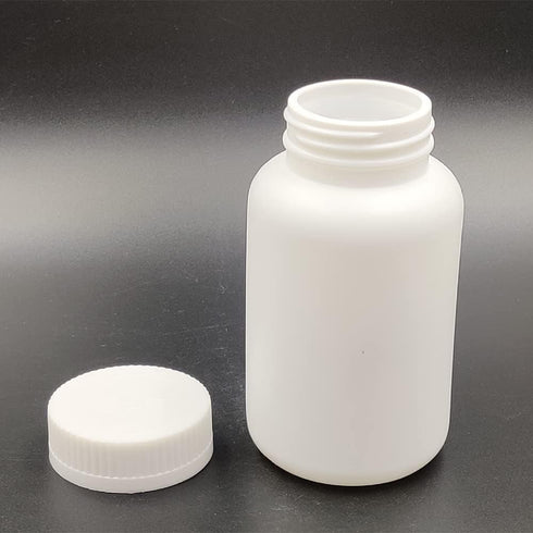 Othmro 6pcs PE Lab Chemical Reagent Bottle, 90ml Wide Mouth Sample Sealing Liquid Storage, White Container Green Cap