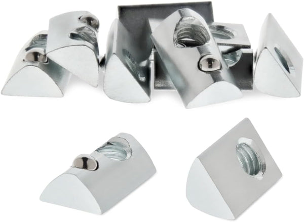 8020, 3917, 15 Series 5/16-18 Steel Roll in T-Nut with Ball Spring, T Slot Accessories for 80/20 Aluminum Extrusion (10
