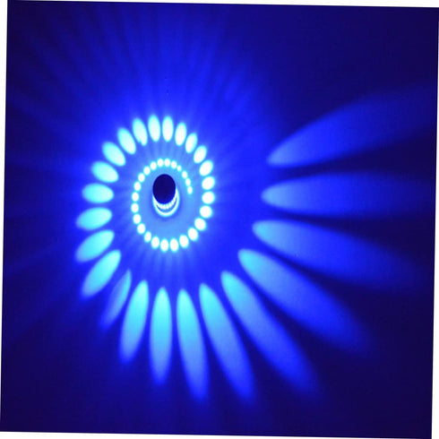 3W Spiral LED Wall Sconce Light Fixture Blue Light Modern Design for Bedroom KTV Bar Decor Energy Efficient LED