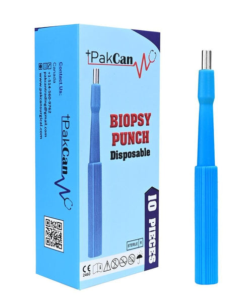 Set 10 (3 mm) Disposable Biopsy Punch Curettes - of - Sterile Biopsy Dermal Punch Curette for Piercing with Protective