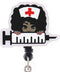 Cute Black Girl Retractable Badge Holder Gift for Women, ID Name Tag Nursing Badge Reel with Alligator Clips