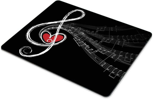 Custom Smooffly Gaming Mouse Pad, Treble Love and Music Notes, Non-Slip Rubber Comfortable Design