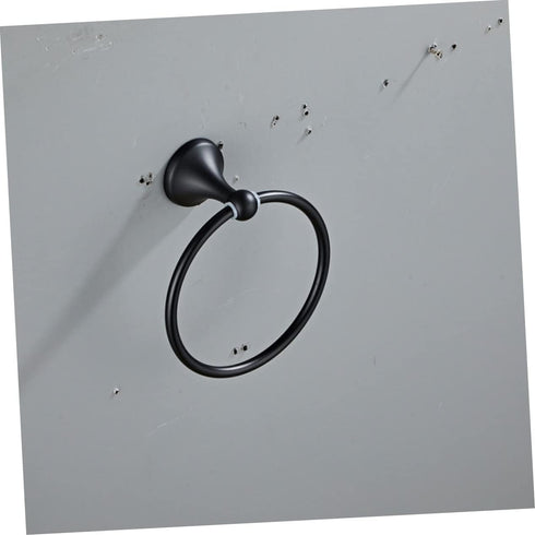 1Set Balacoo Black Towel Rack Accessory Stainless Steel Wall Mount Towel Ring for Bathroom Space Saving Design