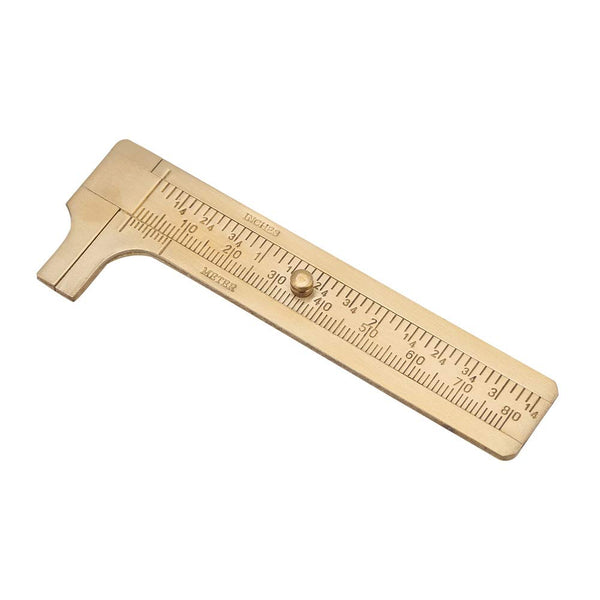 Brass Mini Vernier Caliper Double Scales, Sliding Gauge Ruler Measuring Tool for Jewellery Measurement (80mm)