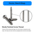 M3/M4/M5/M6 Flat Head Self Tapping Wood Screws Assortment Kit, 260Pcs Stainless Steel