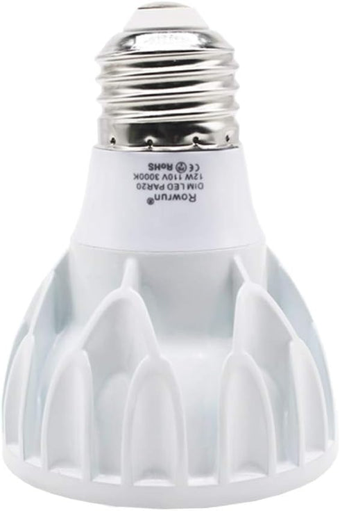2 Pack PAR20 12W Narrow Flood Light Bulb, E26 Dimmable LED, 100W Halogen Warm White 3000K