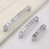 6 Pcs Modern U Shape Crystal Glass Drawer Pulls Knobs, Silver Zinc Alloy Handles for Cupboard Wardrobe Dresser