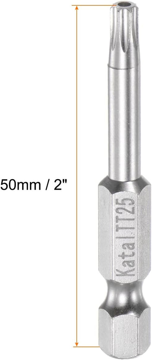 TT25 Star 7 Point Screwdriver Bit 1/4" Hex Shank 2" Length Magnetic Security Torx Screw Driver Power Tool by HARFINGTON