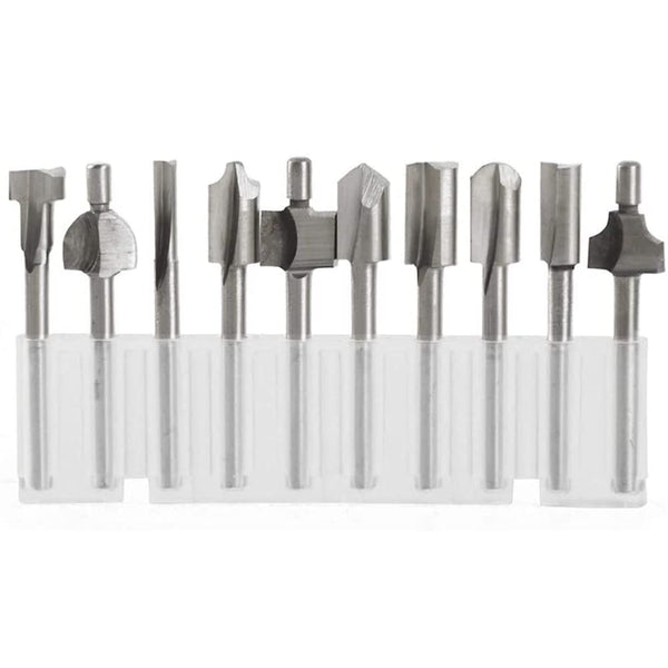Mesee 10Pcs HSS Router Bits 1/8"(3mm) Shank Carbide Engraving Bit Set for DIY Woodworking