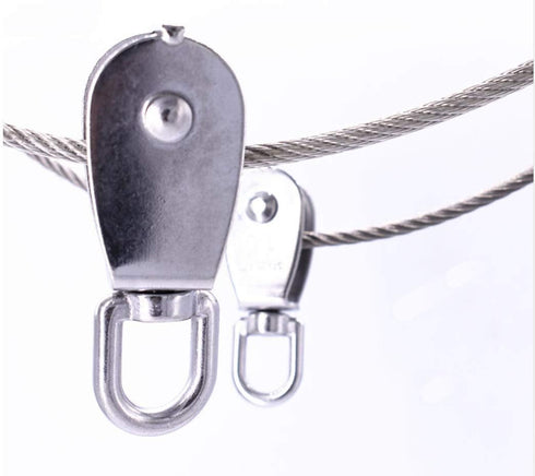 2-Pack M15 Single Pulley Block Stainless Steel Heavy Duty Hardware Swivel Rigging Lifting Wheel for 35kg