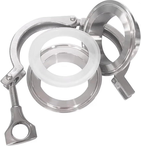 YECOLDMS 1pc 0.5" 10" Set use(42mmxK64) - Tri Clamp - Sanitary Pipe Fitting with Weld Ferrule, Clamp & Gasket for Beer