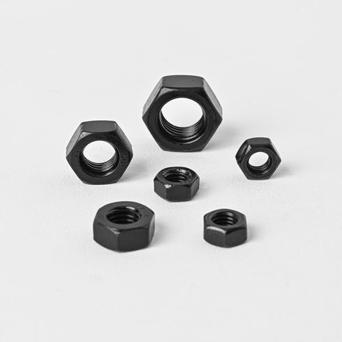 MoyoCodi M6-1 (50 Pack) 304 18-8 Inch Hex Head Nuts, Black Oxide Stainless Steel Hexagon Nuts, Hex Drive, Standard