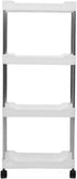 OEBUAFI 4 4 Tier Slim Storage Cart, Rolling Utility Cart with Easy Glide Wheels and Side Hooks for Kitchen Bathroom
