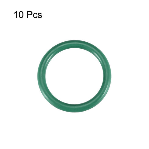 uxcell Fluorine Rubber O-Rings, FKM Seal Gasket for Machinery Plumbing, 27mm OD, 20mm ID, 3.5mm Width, Green, Pack of 10