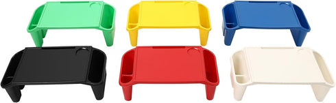Tapischion 6-Pack 33lbs Kids Lap Desks with Side Storage, Portable Stackable Activity Trays for Reading Writing