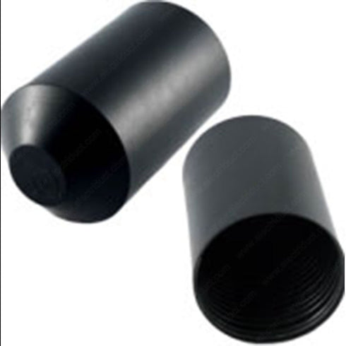Electriduct 1.5" Heat Shrink End Cap Adhesive Lined Waterproof Insulation Terminal Seal - 10 Pieces, Black