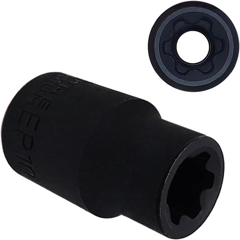 EP Socket EP10, 3/8 drive Female External E-Torx Plus Socket, High Deformation Prevention Puller Tool by JEUCLEL