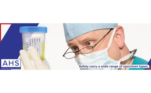 AHS American Hospital Supply Sterile Urine Cups with Lids | Single-Use Specimen Containers, 4 Oz. (Pack of 10)