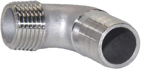 Beduan Stainless Steel Elbow 3/4" Hose Barb x 1/2" Male NPT Home Brew Pipe Fitting