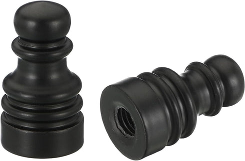 PATIKIL 1" Tall Iron Lamp Finials Cap Knob, 2Pcs Tapped 1/4-27 Lamp Screw Holder for Shade Decorations (Black)