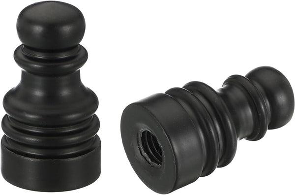 PATIKIL 1" Tall Iron Lamp Finials Cap Knob, 2Pcs Tapped 1/4-27 Lamp Screw Holder for Shade Decorations (Black)