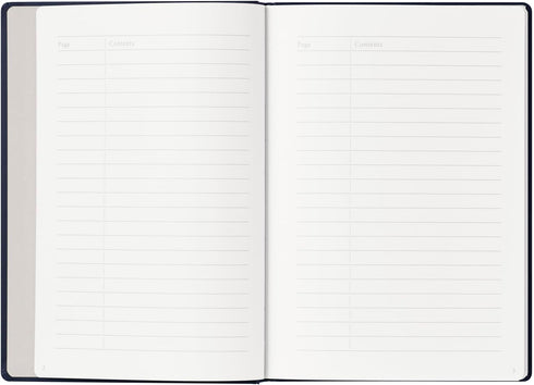 Maruman MNEMOSYNE Journal Notebook, 8.5 x 6.02 Inches (A5), Hard Cover with Elastic Band, 120 Sheets/240 Pages, Navy