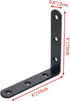 4" 4" 4pcs Floating Shelf Brackets L Brackets x Heavy Duty Black Corner Brace Joint Right Angle Bracket for Wooden