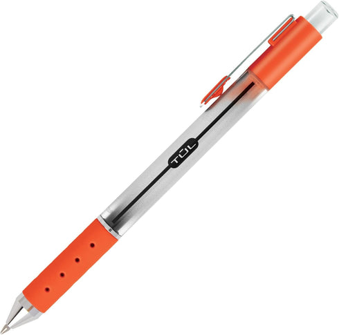 TUL Retractable Gel Pens, Bullet Point, 0.5 mm, Assorted Bright Ink Colors, Gray Barrel, Pack of 8