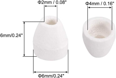 uxcell 1500pcs Ceramic Electrical Insulator, 2mm Dia Tapered Porcelain Tube Beads, High Temperature Max 1000C