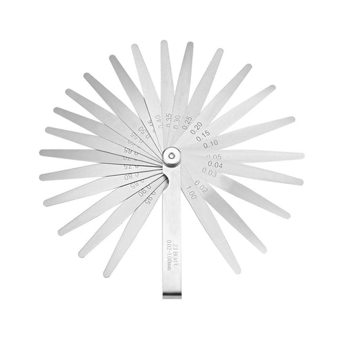 uxcell 0.02-1.00mm Metric Thickness Feeler Gauge - 23 Blades Mn Steel Measuring Tool for Gap Width