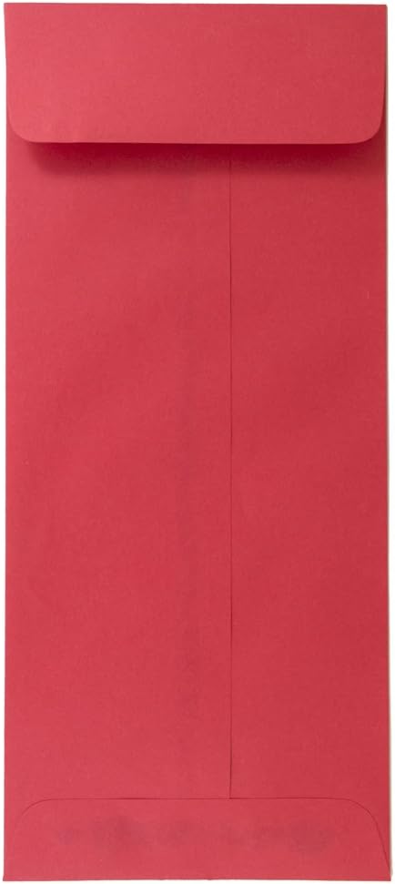 JAM PAPER #12 Policy Business Colored Envelopes, 4 3/4 x 11 - Red Recycled, 50/Pack