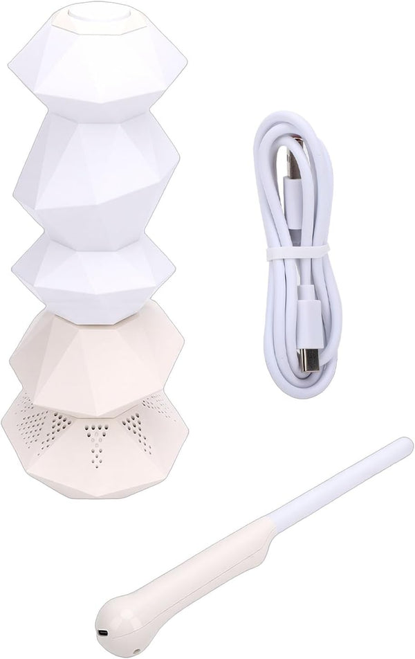 ITEFDTUTNE Table Lamp with Bluetooth Speaker, 360 Degree Rotating Wand Bluetooth Customizable