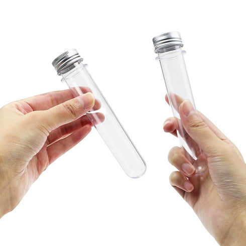 30ml Clear Plastic Test Tubes, 25pcs with Screw Caps for Candy and Beads Storage, Scientific Experiments Tubes